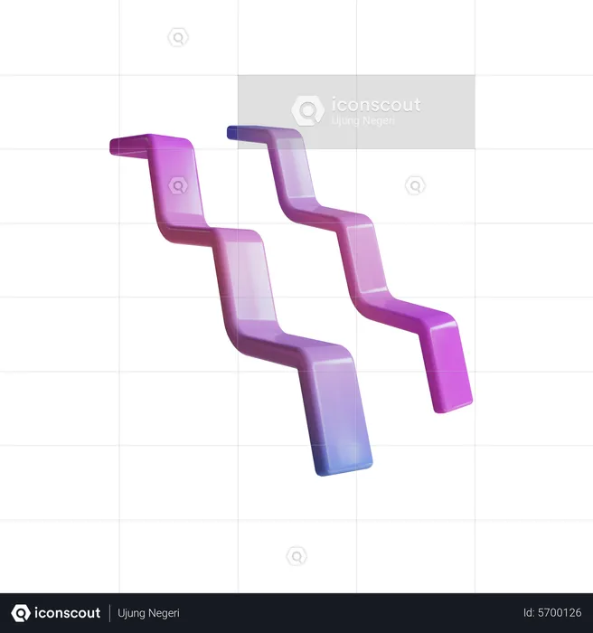 Twin Squiggly Linesv  3D Icon