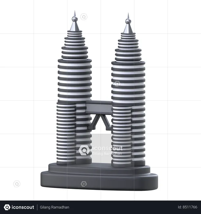Twin Tower  3D Icon