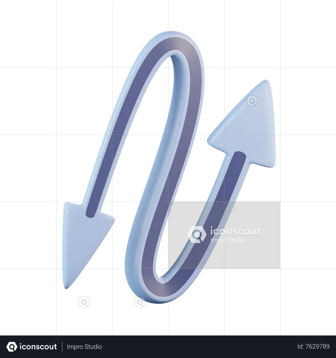 Twirl Double Arrow  3D Icon