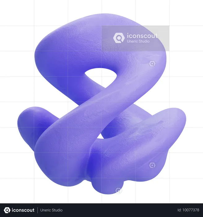 뒤틀린 굽힘 링 네온  3D Icon