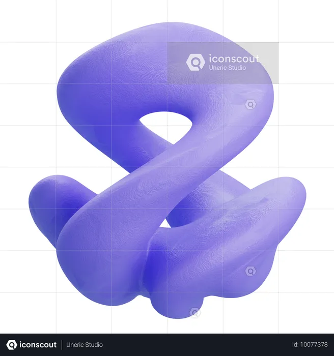 Twisted Bending Ring Neon  3D Icon