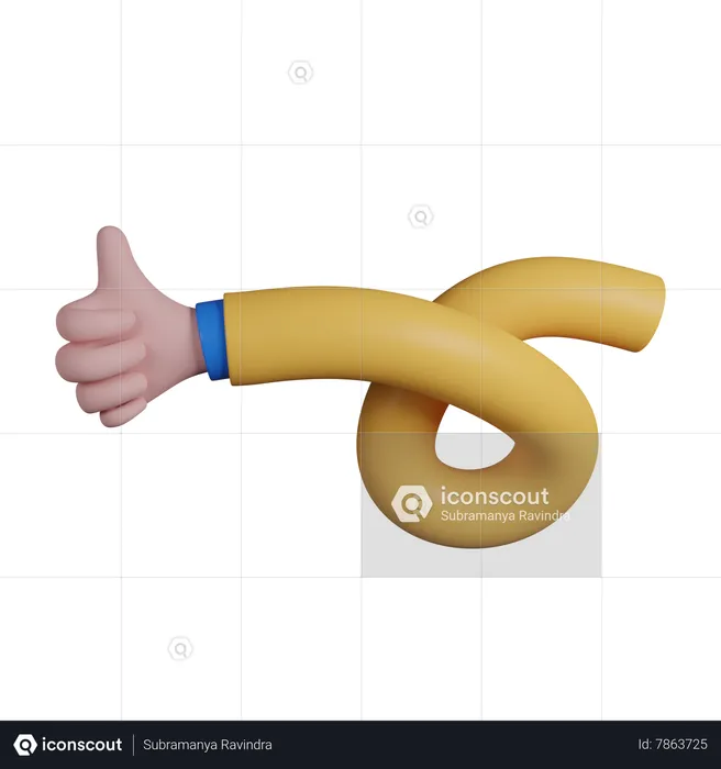 Twisted Flexible Hand Showing Like  3D Icon