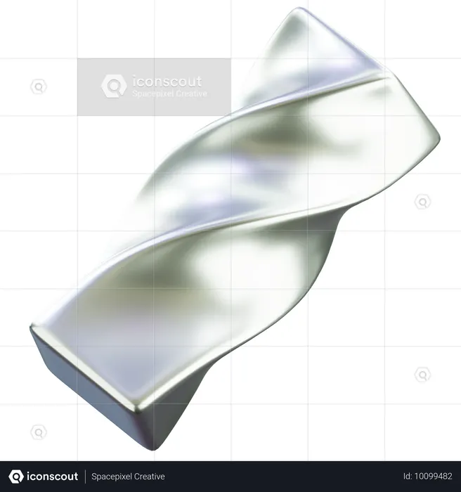 Twisted Metallic Sculpture Abstract Shape  3D Icon