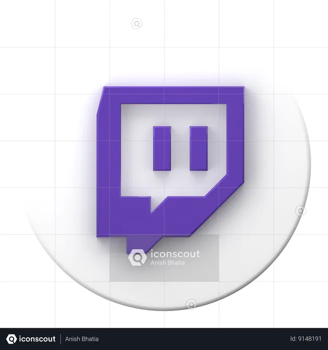 Twitch Logo 3D Icon