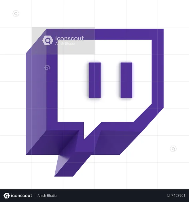 Twitch Logo  3D Icon