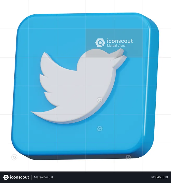 Twitter Logo 3D Icon