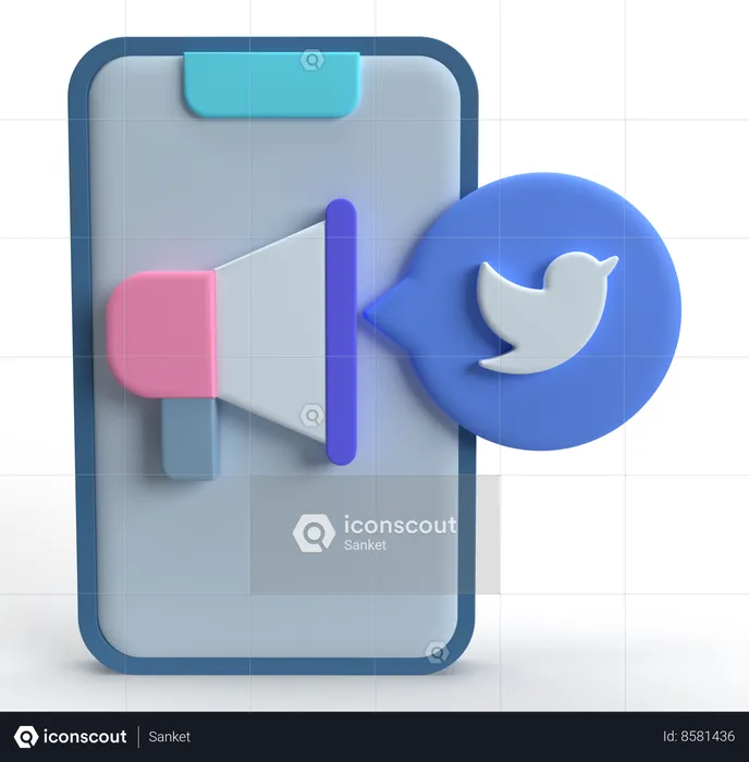 Twitter  3D Icon