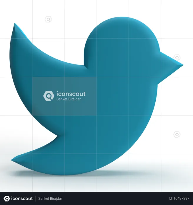 Twitter  3D Icon