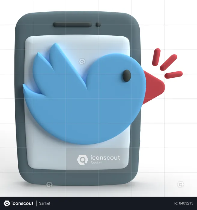 Twitter  3D Icon