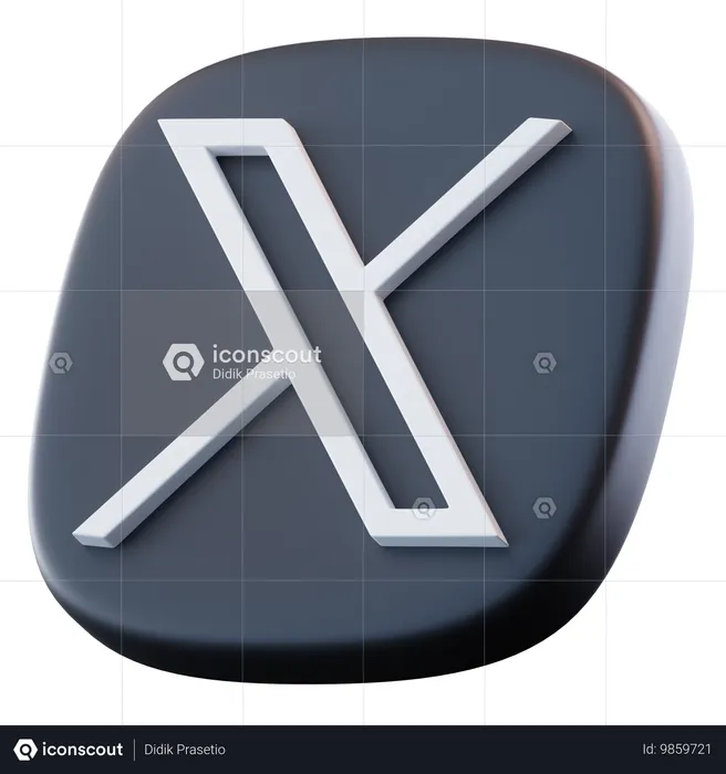 트위터 x Logo 3D Icon