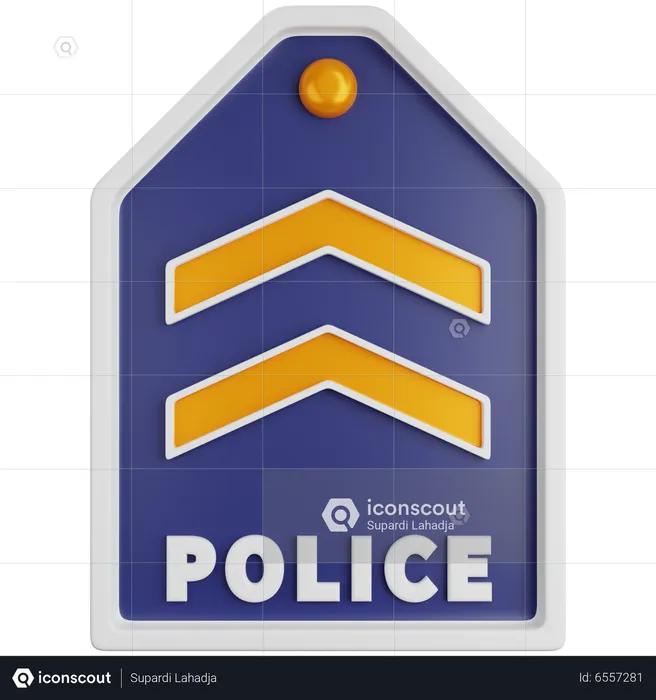 Two Block Police Rank  3D Icon