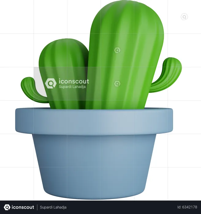 Two Cactus Plants  3D Icon