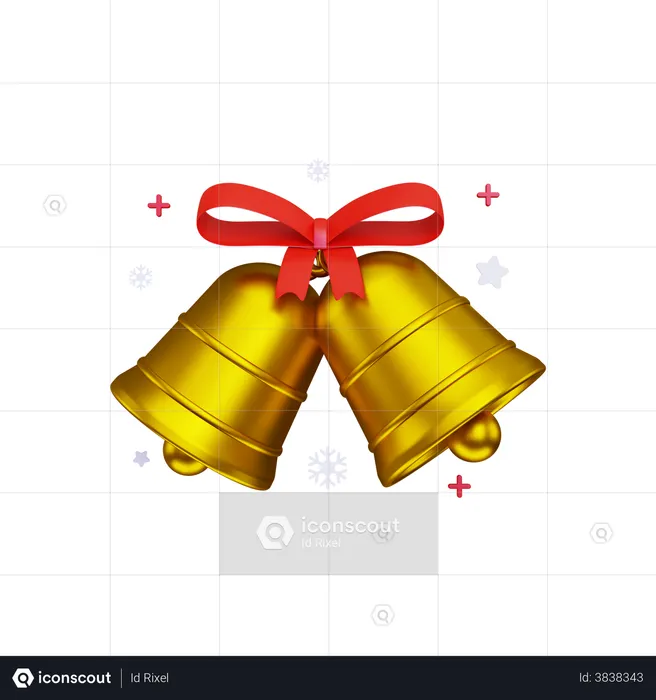 Two christmas bells  3D Illustration