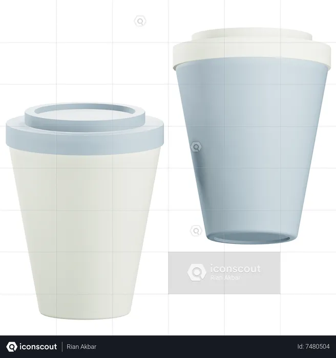 Two Coffee Cup Mockup  3D Icon