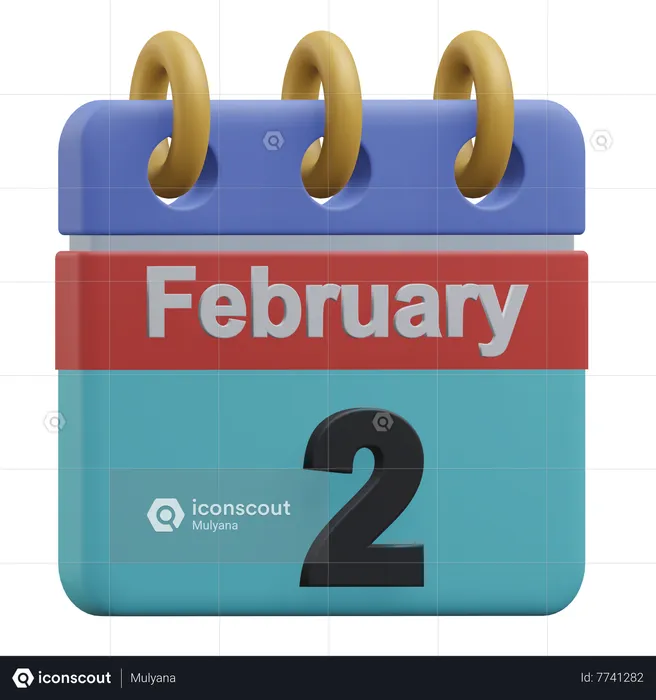 Two February  3D Icon