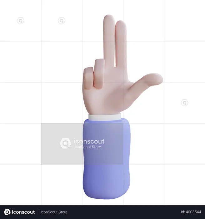 Two Finger Gesture  3D Icon