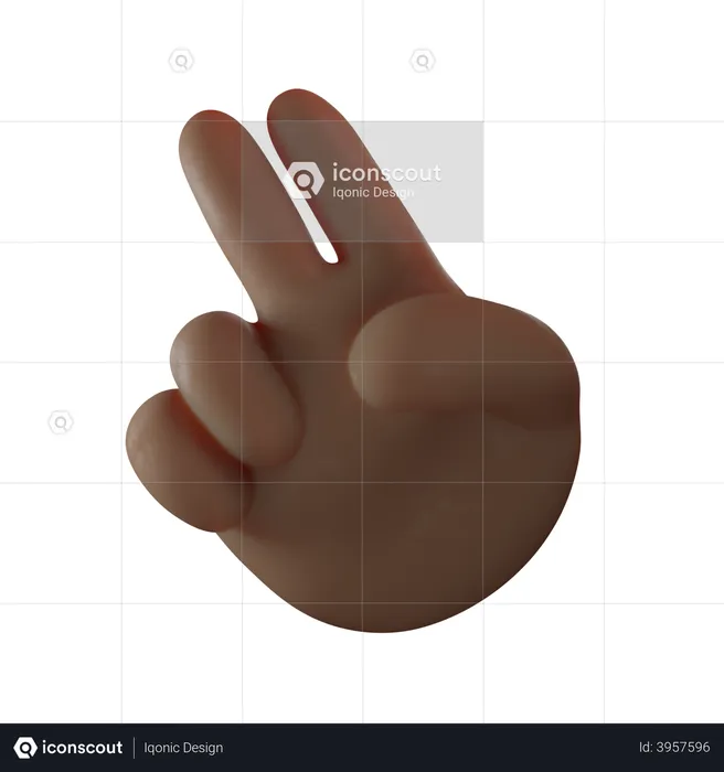 Two Finger Gesture  3D Illustration