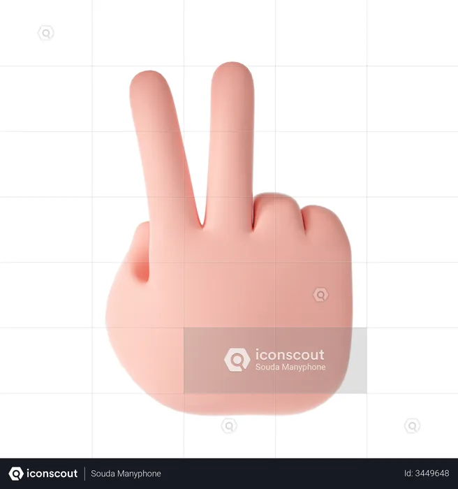 Two finger gesture  3D Illustration
