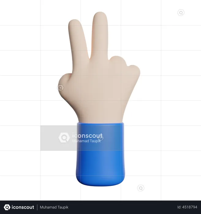 Two Finger Gesture  3D Illustration