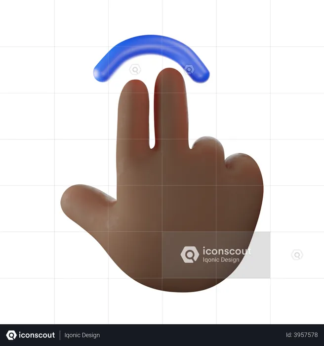Two Finger Touch Hand Gesture  3D Illustration