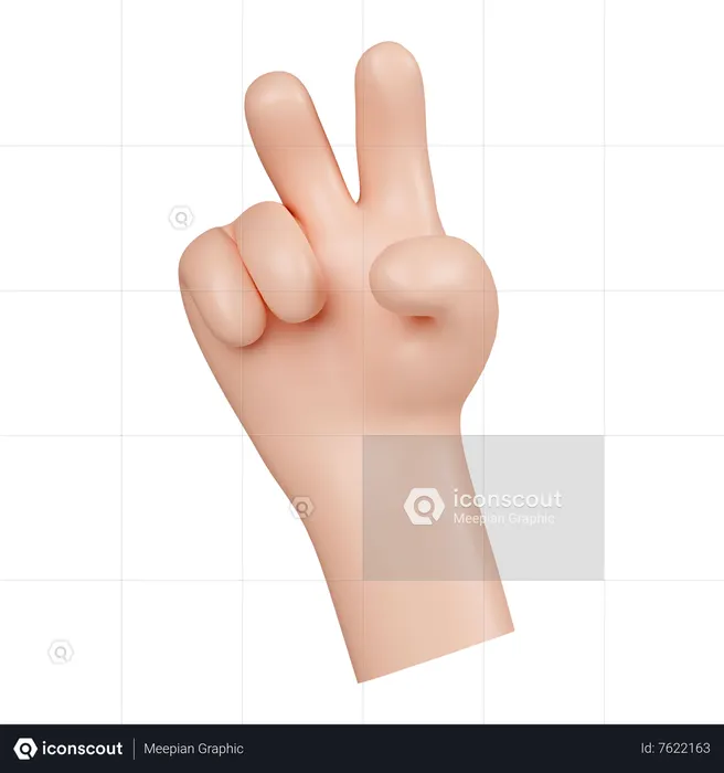 Two Fingers Emoji 3D Icon