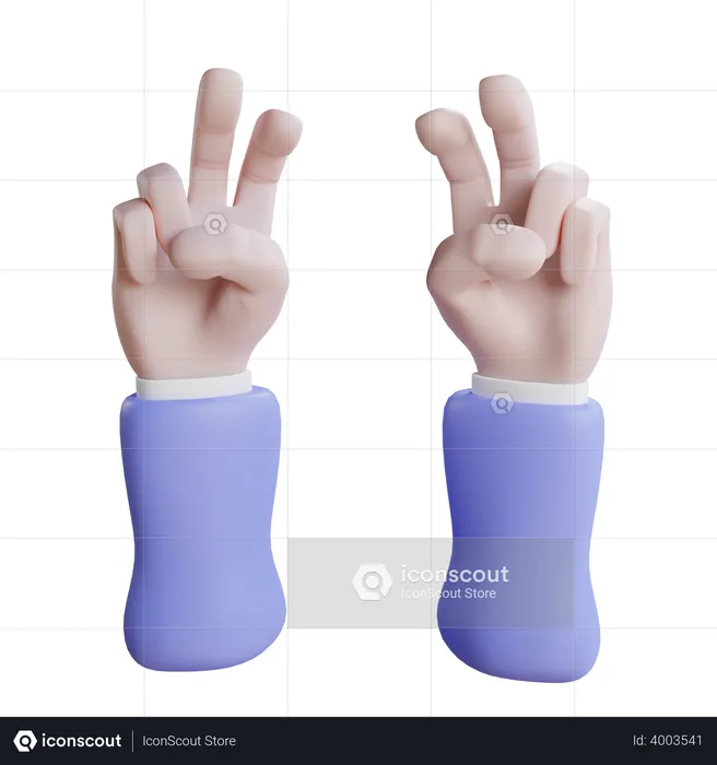 Two Hand Curious sign Gesture  3D Icon