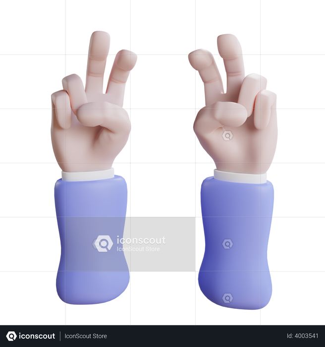 Two Hand Curious sign Gesture 3D Illustration