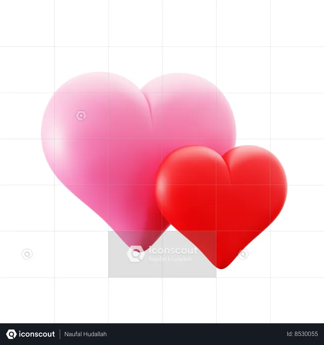 Two Heart Beating  3D Icon