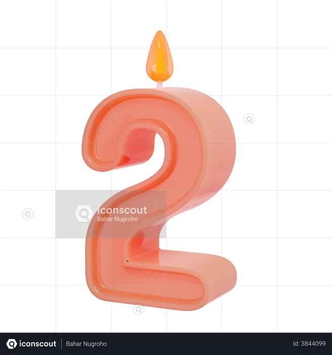 Two Number Candle  3D Illustration