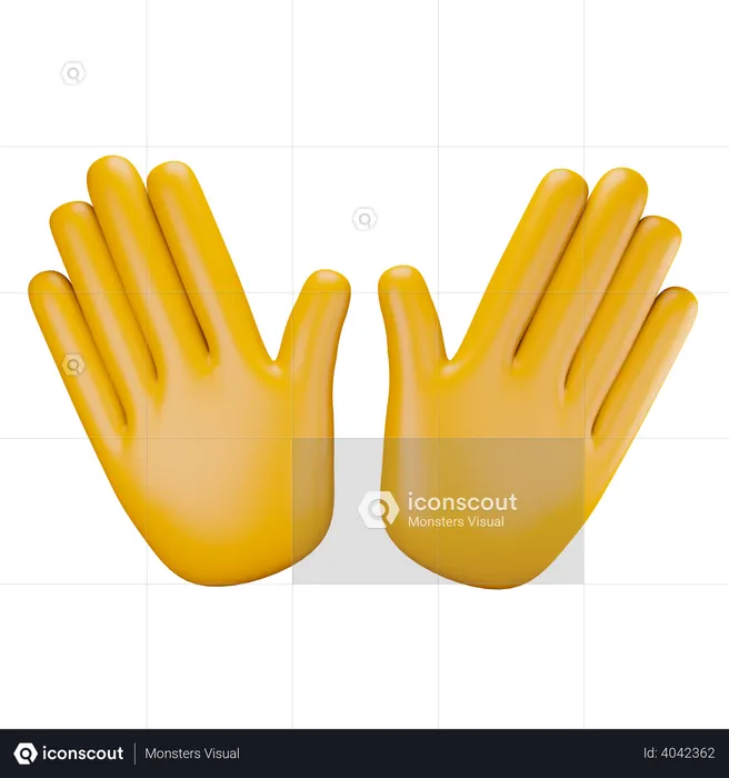 Two open hands gesture  3D Illustration