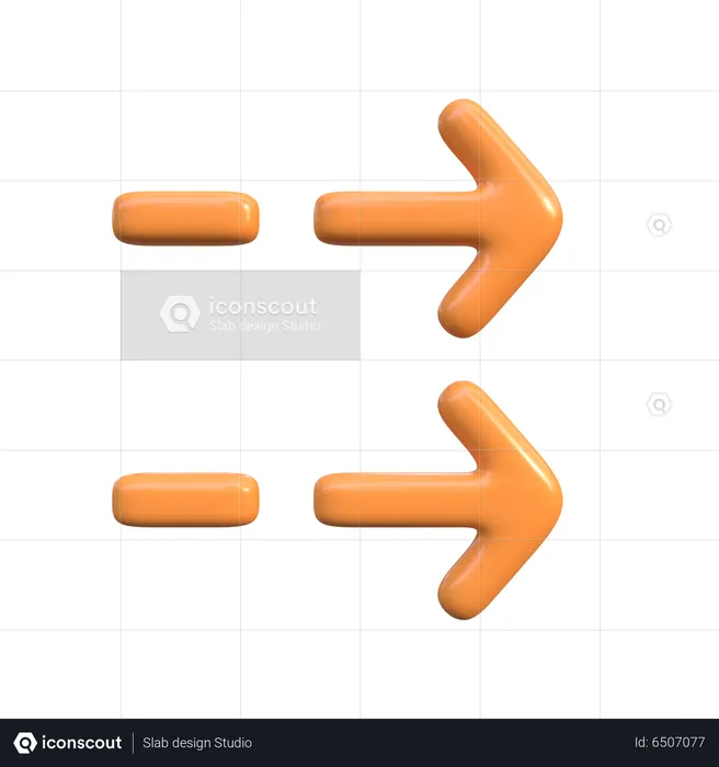 Two Right Arrows  3D Icon
