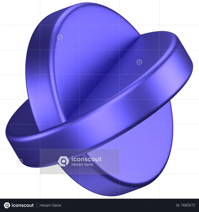 Two Ring Abstract Shape  3D Icon