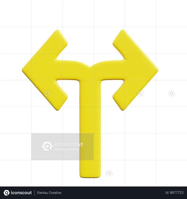 Two Way  3D Icon