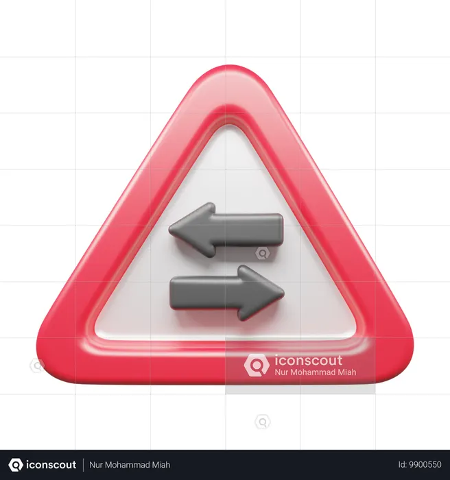 双方向の道路  3D Icon