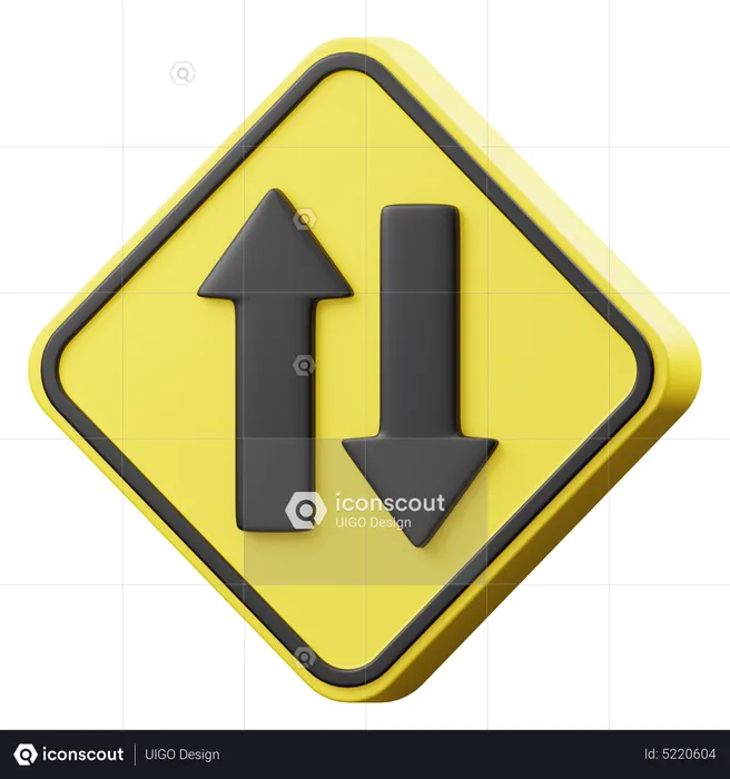 Two Way Traffic  3D Icon