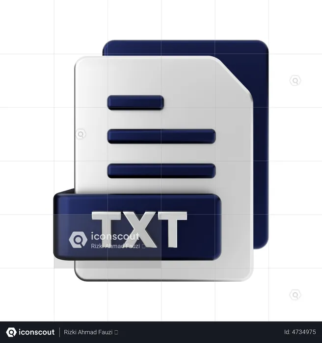TXT File  3D Illustration