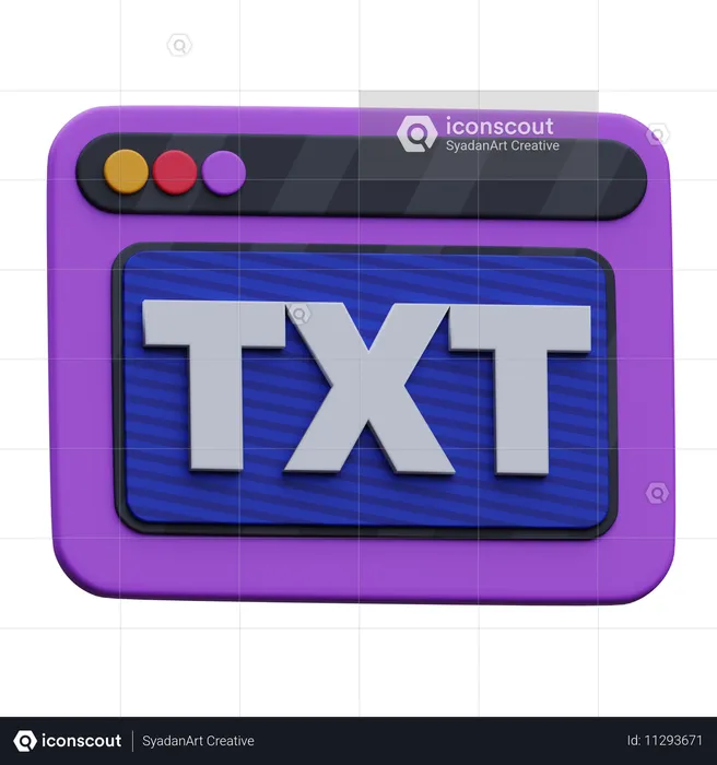 Sitio web de txt  3D Icon