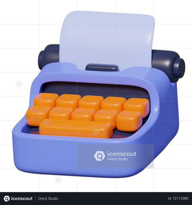 타이프라이터  3D Icon