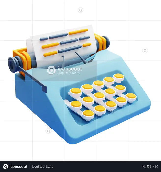 Typewriter  3D Icon