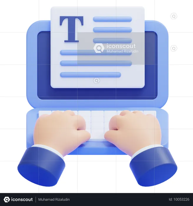 Typing Content  3D Icon