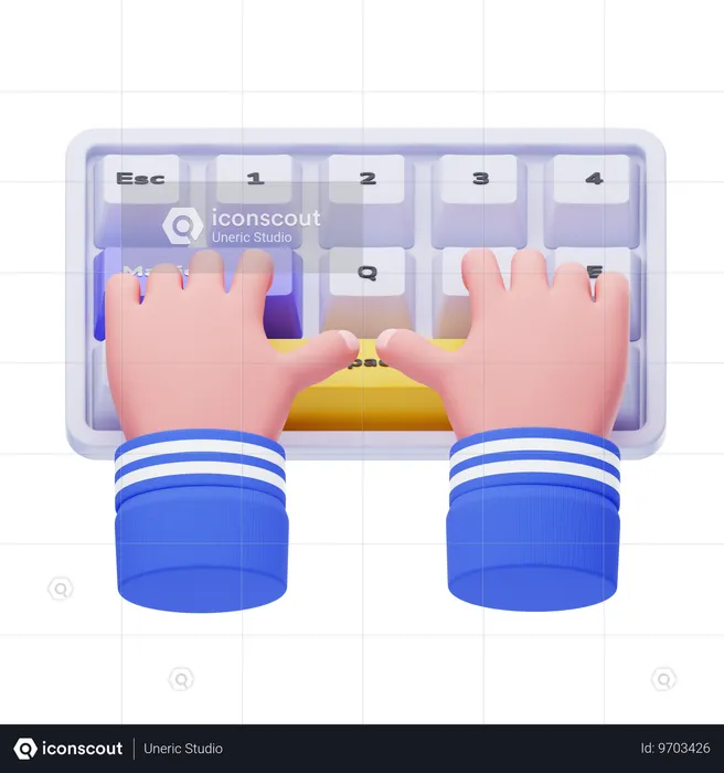 타이핑 손짓  3D Icon