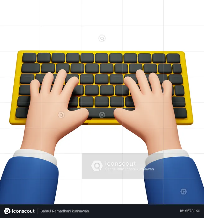 Typing Hand Gesture  3D Icon