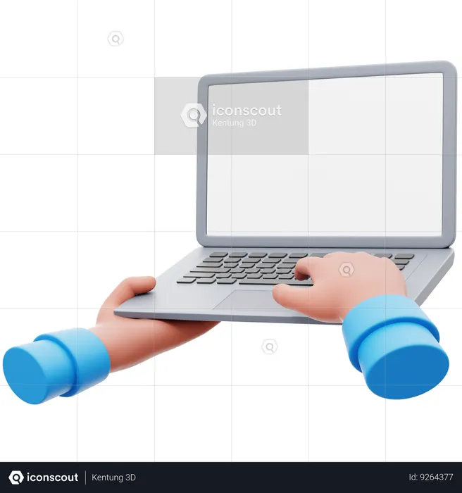 Typing on Laptop Emoji 3D Icon