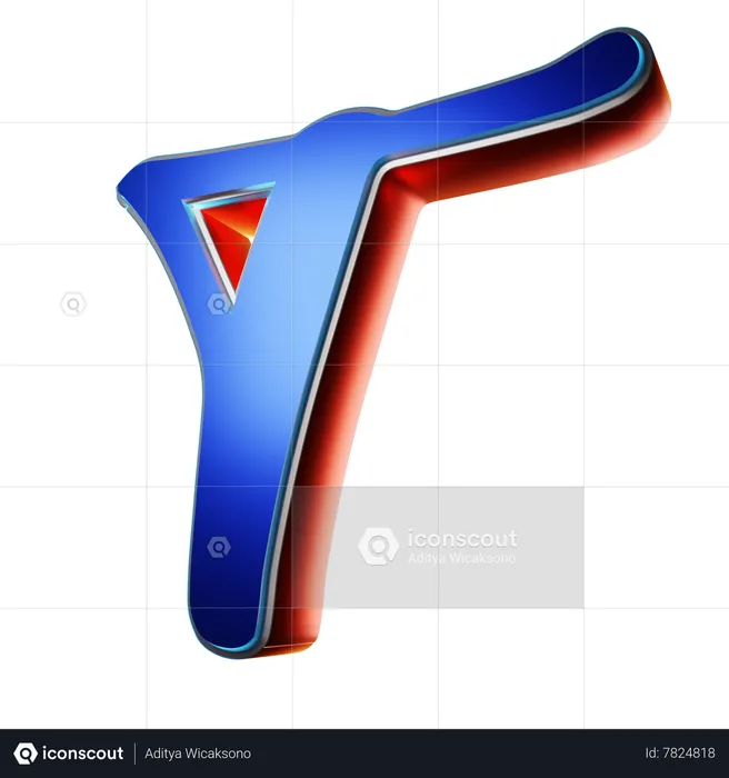 Typography Capital Letter T  3D Icon