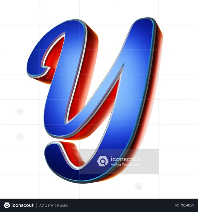 Typography Capital Letter Y  3D Icon