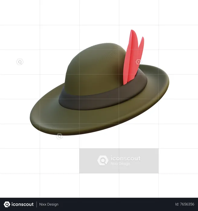 Tyrolean Hat  3D Icon