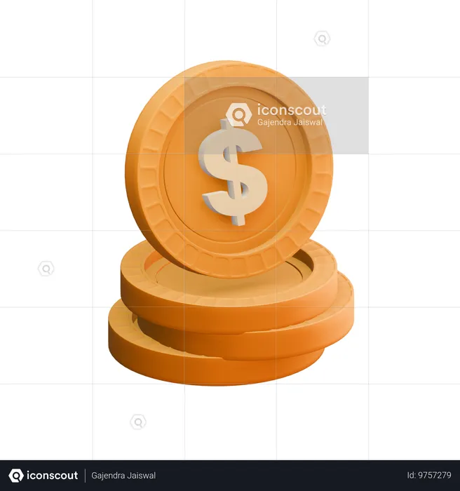 U S dollar  3D Icon