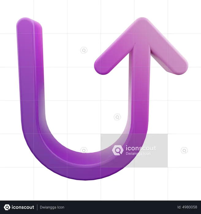 U Turn Up Arrow  3D Icon