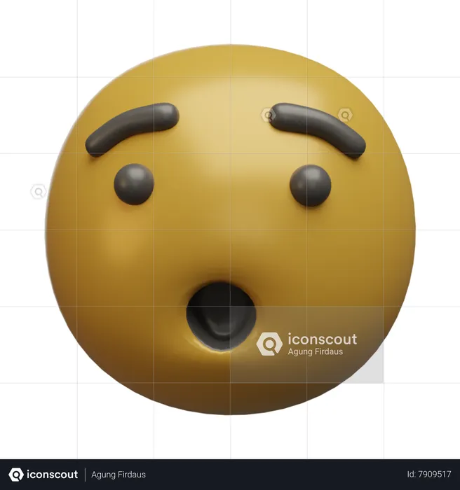 Uau emoji Logo 3D Icon