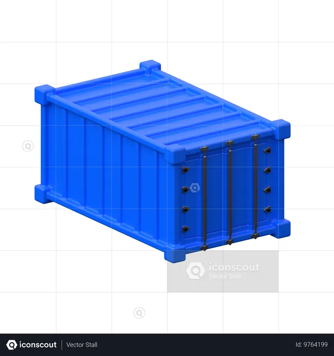 Übersee-Versandcontainer.  3D Icon